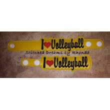 I Love Volleyball Snap Bracelet-Key Fob Set ITH