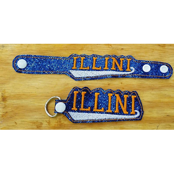 Illini Snap Bracelet-Key Fob Set ITH