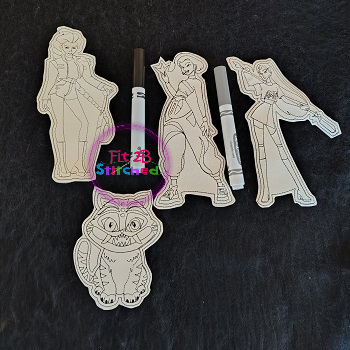 KPop Girls Dry Erase Coloring Dolls Set ITH 5x7