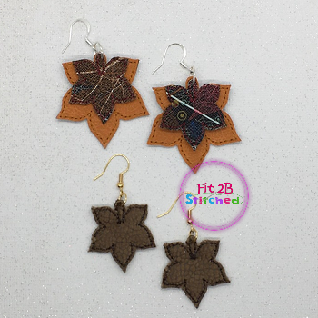 Leaf Shaped 3 ITH Earring Set