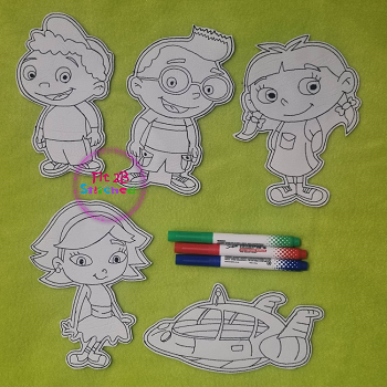 Lil Einsteins Dry Erase Coloring Dolls Set ITH 5x7