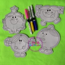 Lil Miss Dry Erase Coloring Set 2 ITH 5x7