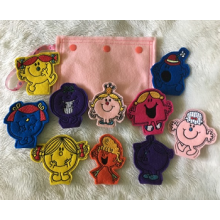 Lil Miss Finger Puppets with Storage Bag ITH