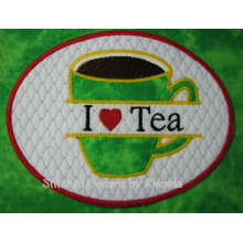 Split Love Tea Appl Mug Rug ITH