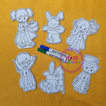 Magician Boy & Girl Dry Erase Coloring Set ITH