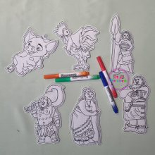 Polyn﻿esian Girl and Friends Dry Erase Coloring Set ITH