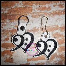 Musical Heart Bass Clef SnapIt and Taglet Set ITH