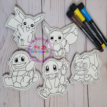 My First Poke Pals 4x4 Dry Erase Coloring Set ITH