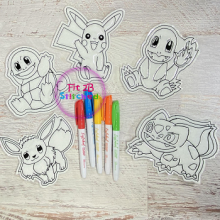 My First Poke Pals 5x7 Dry Erase Coloring Set ITH
