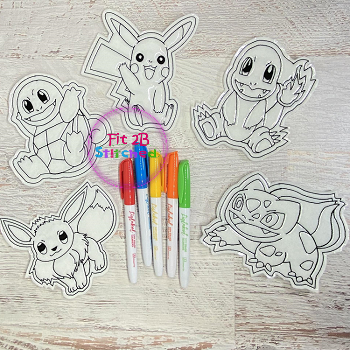 My First Poke Pals 5x7 Dry Erase Coloring Set ITH