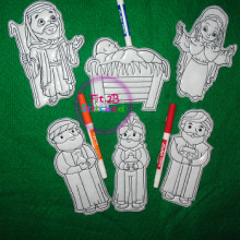 Nativity Dry Erase Coloring Dolls Set 1 ITH