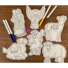 Nativity Dry Erase Coloring Dolls Set 2 ITH