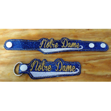 Notre Dame Snap Bracelet-Key Fob Set ITH