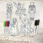 Nutcracker Ballet Dry Erase Coloring Set ITH 5x7