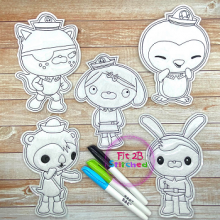 Octonaught Friends Dry Erase Coloring Dolls Set ITH