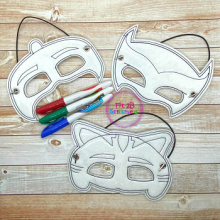 Pajama Kid Masks Dry Erase Coloring Set ITH