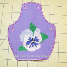 Pansy Bottle Apron ITH