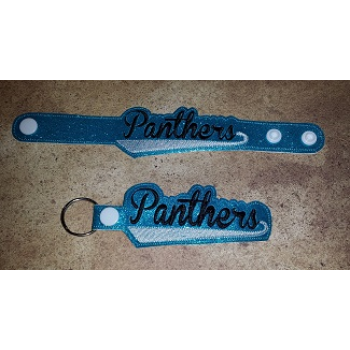 Panthers Snap Bracelet-Key Fob Set ITH