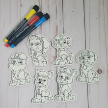 Patrol Pups 4x4 Dry Erase Coloring Doll Set ITH