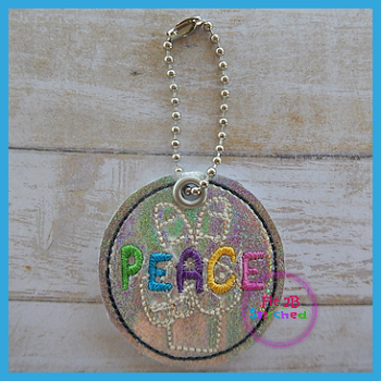 Peace Zip It Charm ITH