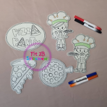 Pizza Party Dry Erase Coloring Set ITH