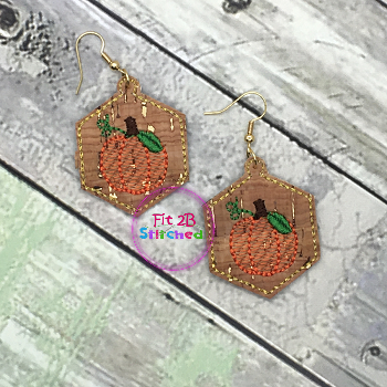 Pumpkin ITH Sketched Earring Set