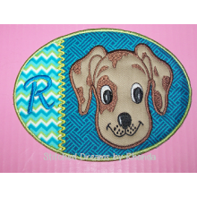 Puppy Face Appl Mug Rug ITH