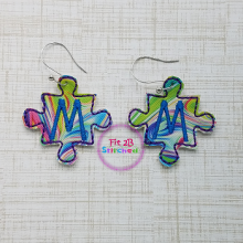 Puzzle Piece ITH Earring Set with Initial/Apha