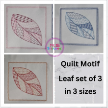 Quilted Motif Leaves Set of 3