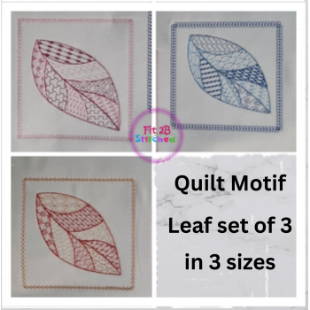 Quilted Motif Leaves Set of 3