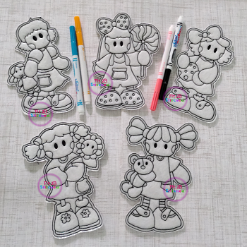 Rag Doll Dry Erase Coloring Dolls Set