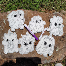 RainBocorn Animals Dry Erase Coloring Set 5x7