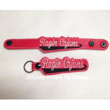 Ragin Cajuns Snap Bracelet-Key Fob Set