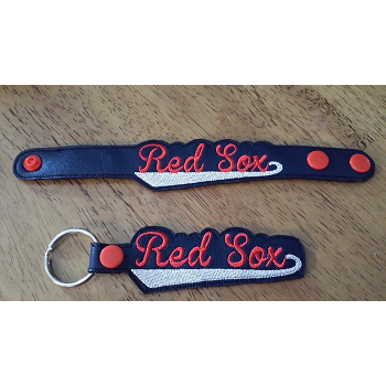 Red Sox Snap Bracelet-Key Fob Set ITH