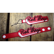 Red Wings Snap Bracelet-Key Fob Set ITH