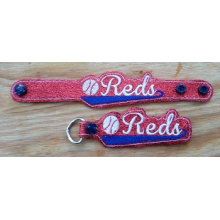 Reds Snap Bracelet-Key Fob Set ITH