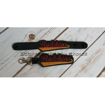 Redskins Snap Bracelet-Key Fob Set ITH