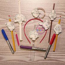 Reindeer and Friends Pencil Pal Dry Erase ~ Straw Buddy Coloring Set ITH