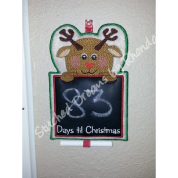 Reindeer Count Down to Christmas Chalkboard ITH
