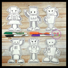 Robot Dry Erase Coloring Doll Set ITH