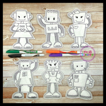 Robot Dry Erase Coloring Doll Set ITH