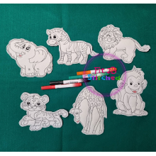 Safari Animals Dry Erase Coloring Doll Set ITH