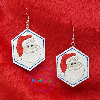 Santa Face ITH Earring Set