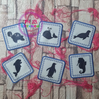 Sea Life Silhouette Coaster Set ITH