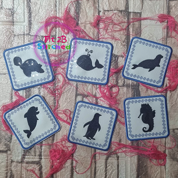 Sea Life Silhouette Coaster Set ITH