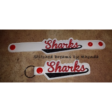 Sharks Snap Bracelet-Key Fob Set ITH