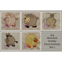 Sketched Chubby Farm Animals Set 2