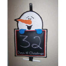 Snowman Count Down to Christmas Chalkboard ITH