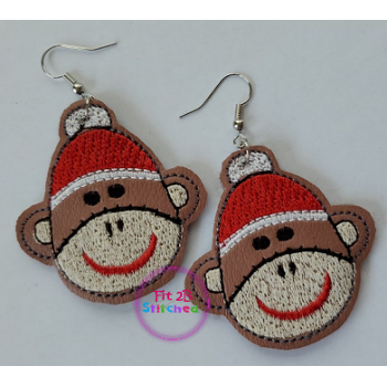 Sock Monkey ITH Earring Set