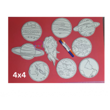 Solar System 4x4 Dry Erase Coloring Doll Set ITH